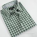 Green Checked Mens Shirt with Short Sleeves